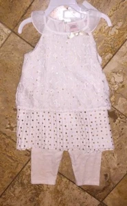 NWT Catherine Malandrino Mini Toddler Girl's Dress Legging Outfit 2pc Set 4T - Picture 1 of 7