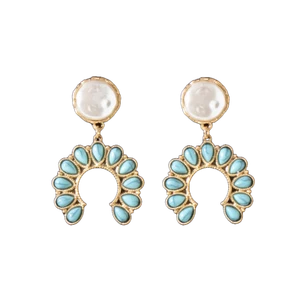 Blazin Roxx Ladies Semi Circle Pearl Earrings 3054433 - Picture 1 of 1