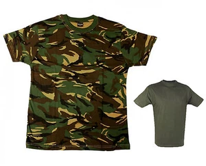 Kids Children Army Style T Shirt Military DPM Camo Camouflage Olive Green - Picture 1 of 5