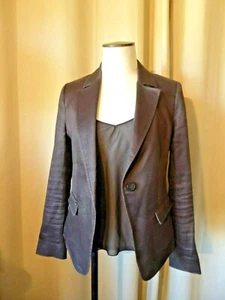 IKKS Veste blazer  léger 100% Ramie lin Marron foncé T 38 40 - Picture 1 of 12
