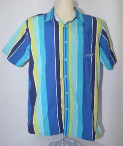 Camisa de colección Tommy Hilfiger multicolor a rayas deletreada con guión con botones para hombre XL - Imagen 1 de 10