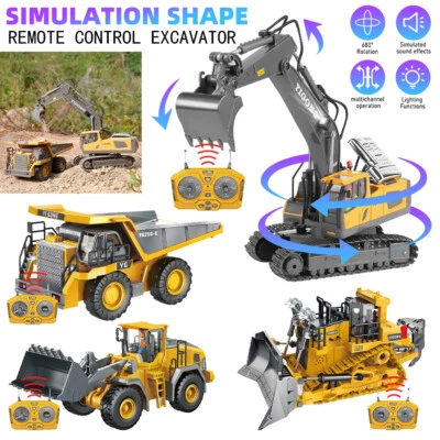 1:20 RC Truck Caterpillar Digger Bulldozer Excavator Construction 2.4GHz Kid Toy - Image 1 of 4
