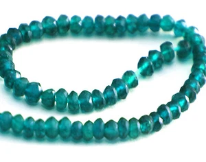 HALBER STRANG NATÜRLICHER DUNKELBLAUER / GRÜNER APATIT FACETTIERTER RONDELLPERLEN, 3 MM - Bild 1 von 1