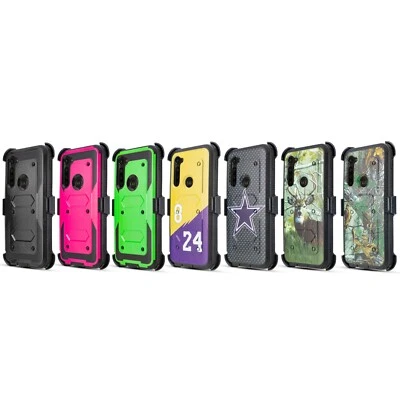 JACKPOT_WIRELESS For Moto G Stylus (2020) HD Holster Case Heavy Duty Built In Screen Rugged Phone