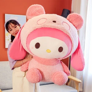 Huge Kuromi My Melody Pink Plush Pillow Stuffed Doll Bed Sofa Cushion Girls Gift - Picture 1 of 12