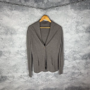 Women’s REPEAT Cashmere Cardigan Grey Button Front Soft Knit Sweater M - Picture 1 of 4