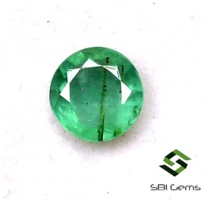 Piedra preciosa suelta esmeralda natural de 6,50 mm corte redondo 0,94 CTS sin tratar - Imagen 1 de 5