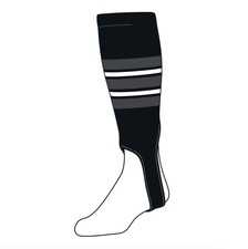 TCK Baseball Stirrups Medium (200F, 5in) Black, Graphite, White