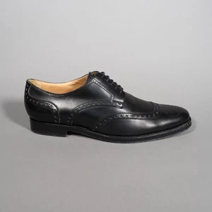 Gebrauchte authentische HERMES Herren Leder elegante Schuhe schwarz Ghillies Größe 42 - Bild 1 von 8