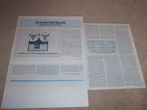 Tandberg TD 20A Open Reel Review, 1979, 3 pgs,Full Test - Picture 1 of 1