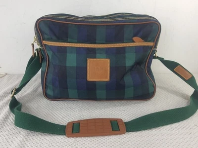 Bolsa de viagem vintage Christian Dior xadrez verde e azul Duffle - Imagem 1 de 4