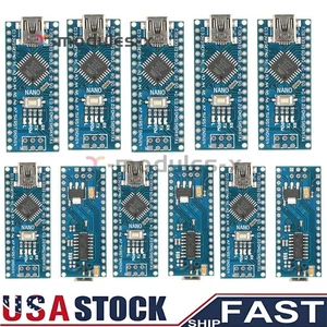 5/10 Piezas Nano V3.0 Mini USB ATmega328P-AU CH340 5V Placa USB Para Arduino Hágalo Usted Mismo EE. UU. - Imagen 1 de 32