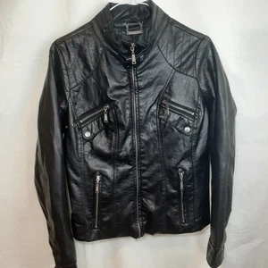 Chaqueta grande de cuero sintético negra Limited Too para mujer - Imagen 1 de 23