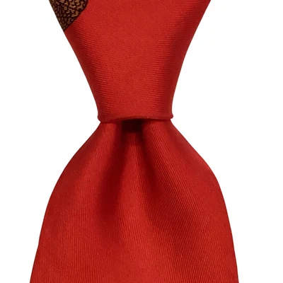 Corbata de hombre Robert Talbot 100 % seda diseñador EE. UU. FUTBOL roja/marrón/verde usada en excelente estado Foto 1 de 3
