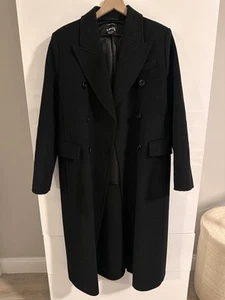 NWT Mango Coat Wool Blend Black Women's Size S - Picture 1 of 14