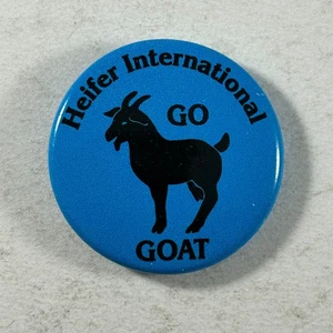 Pinback Pulsante Goat Heifer Internazionale Fine Fame 1" Blu - Foto 1 di 3
