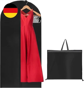 Kleidersack Lang 180×60cm, Faltbar, Atmungsaktiv, Staubdicht, Schwarz, Reißversc - Bild 1 von 7
