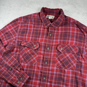 Camicia Duluth Trading in flanella uomo XL rossa a quadri senza swingin cattiva vestibilità rilassata - Foto 1 di 5