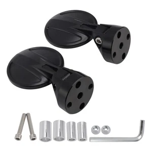 CNC ALUMINUM MINI HANDLEBAR BAR END MIRROR SET D=35MM BLACK FOR PIAGGIO / VESPA - Picture 1 of 8