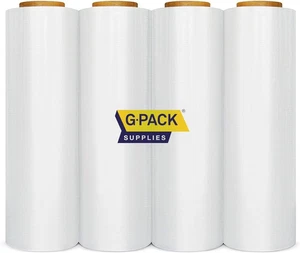 18x1000 Ft Stretch Film Wrap 4 Rolls 85 Gauge Heavy Duty Clear Pallet Shrink USA - Picture 1 of 11