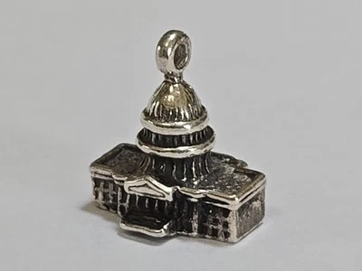 Sterling Silver ~ Capital Building Charm ~ Washington DC ~ VINTAGE - Image 1 of 4