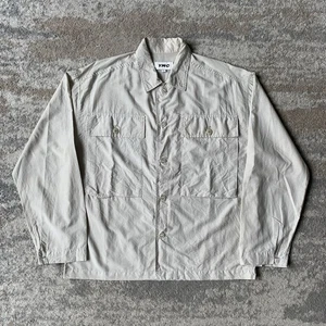YMC Overshirt klein grau Seide Militär Feld 3D Tasche Oversized kastig leicht - Bild 1 von 7