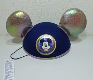 Disney 50th Mickey Mouse Ears Hat Silvery Blue Adult WDW Anniversary  - Picture 1 of 7