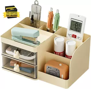 Makeup Storage Organizer with 2 Drawers, Desk Vanity Countertop Skin Care Cosmet - Picture 1 of 7