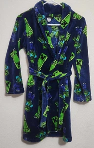 Minecraft Graphic Print Pattern Boys Size Medium Bath Robe - Picture 1 of 3