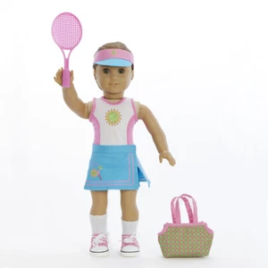 MangoPeaches 18” DOLL TENNIS OUtFIT - FITS AMERICAN GIRL DOLL- 8 PC DELUXE Set  - Picture 1 of 7