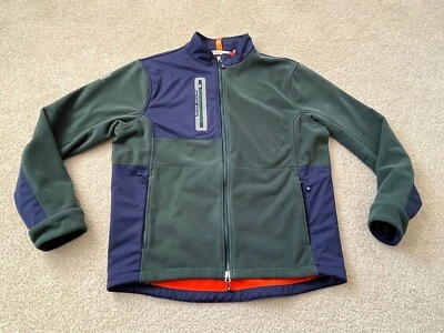 Chaqueta Peter Millar Para Hombres Bloque Térmico Micro Vellón Cremallera Completa Azul Marino/Pino Grande Foto 1 de 4