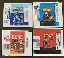 1978 / 1980/1982/1984**Lot of 4 wrappers**Jaws OPC/ESB/DUNE/INDIANA J**with rips