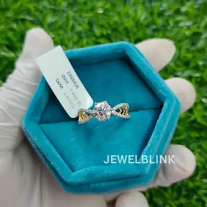 1Ct Round Diamond Engagement Ring in 14K Gold CVD Lab Grown Diamond Promise Ring - Picture 1 of 18