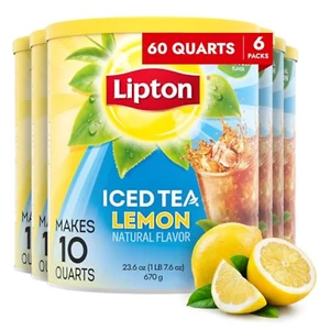 Iced Tea Mix, Lemon Sweetened Iced Tea, Makes 10 Quarts (Pack of 6) - Picture 1 of 12
