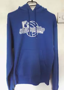 Champion John A Logan College Varsity Blue Hooded Sweatshirt Mens Size S - Picture 1 of 17