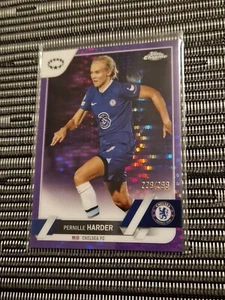 2022-23 Topps Chrome UEFA Women's #55 Pernille Harder Purple Pulsar /299 Chelsea - Picture 1 of 3