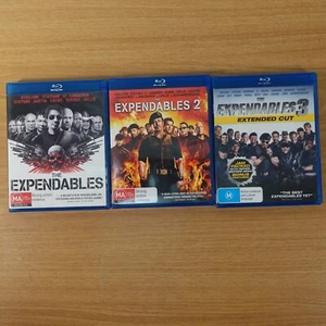 Expendables BLU-RAY TRIPLE THREAT MOVIE TRILOGY 3 FILMS 1 2 3 Stallone Statham - Foto 1 di 2
