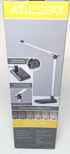 NEW Adesso LED Desk Lamp Matte Silver Glossy Black 6 Levels - Picture 1 of 4
