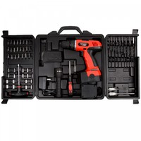 Cordless Drill Kit 78 Pcs Power Tool Reversible Keyless Chuck Soft Grip Handle