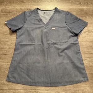 FIGS Shirt Womens Large Granite Catarina One Pocket Scrub Top V Neck Medical - Picture 1 of 9
