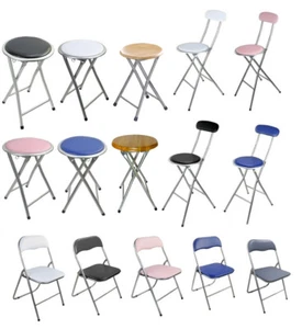 FOLDING BREAKFAST BAR STOOL CHAIR SEAT FOLDABLE LIGHT WEIGHT CAMPING GARDEN - Picture 1 of 47