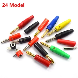 4mm Vergoldet Audio Lautsprecher Kabel Schraube Bananen Stecker - Picture 1 of 28
