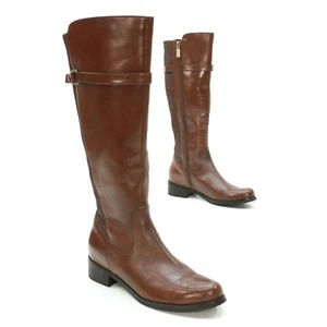 Blondo Ladies 7 M Viva Waterproof Tall Brown Leather Knee High Side Zip Boots - Picture 1 of 12