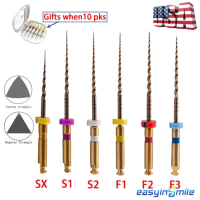 6Pcs Endodontic Dental endo files Rotary X-pro Gold root canal files 21/25/31MM - Image 1 of 4