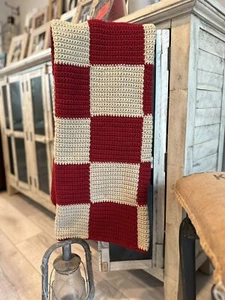 Homemade Patchwork Lap Blanket 100% Acrylic - Hand Crochet by Nana - Picture 1 of 9