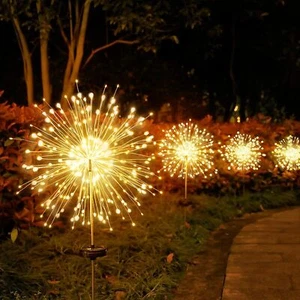 Solar Fairy Firework Lights Outdoor Garden Decor Waterproof Path Lawn Lamp Yard - Picture 1 of 36