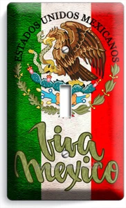 RUSTIC MEXICAN FLAG EAGLE VIVA MEXICO LIGHT SWITCH 1 GANG WALL PLATES ROOM DECOR - Picture 1 of 1