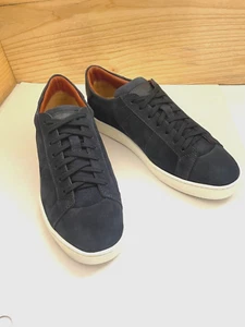 SANTONI low top men's  blue suede sneakers /shoes/ made in Italy / 42EU / 9US - Picture 1 of 11