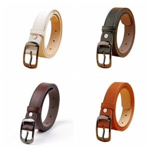 Kids Faux Leather Belt 23mm Single Prong Buckle for School Boys Girls Jeans - Picture 1 of 16