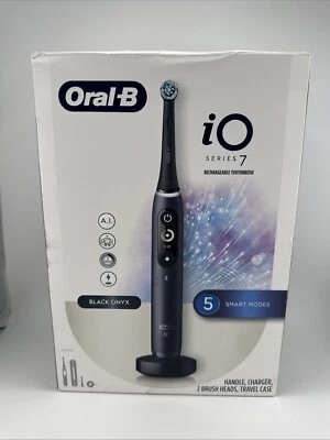 Oral-B iO серии 7 аккумуляторная электрическая зубная щетка - черный оникс - новый запечатанный - Изображение 1 из 4